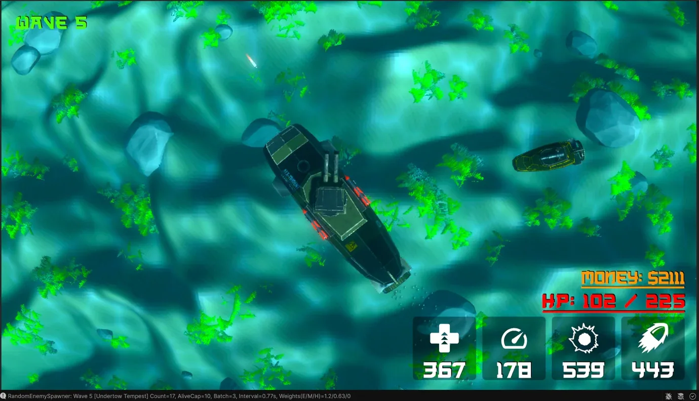 Sonar Shooters underwater arena