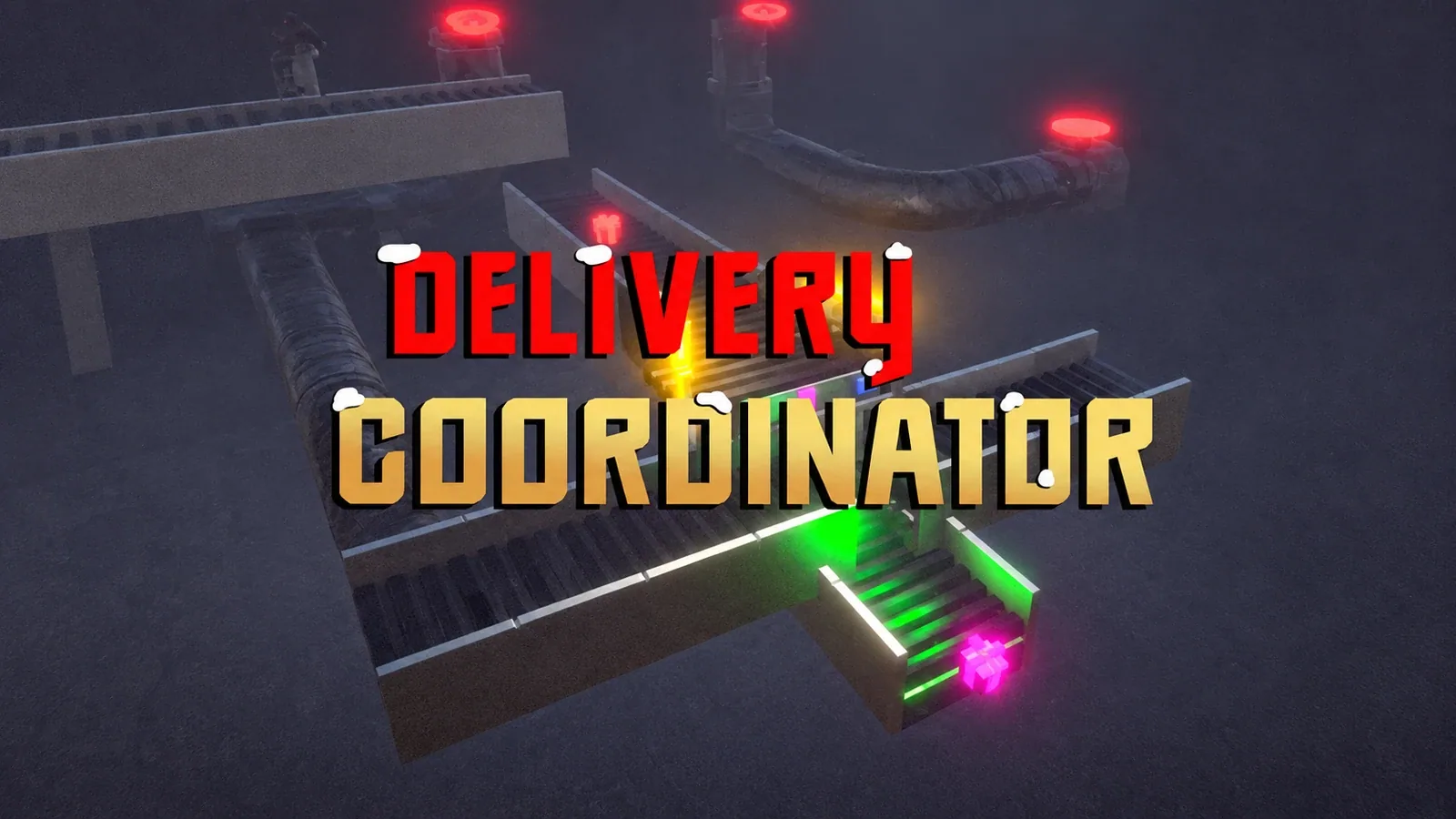 Delivery Coordinator title artwork above colour-coded conveyor belts